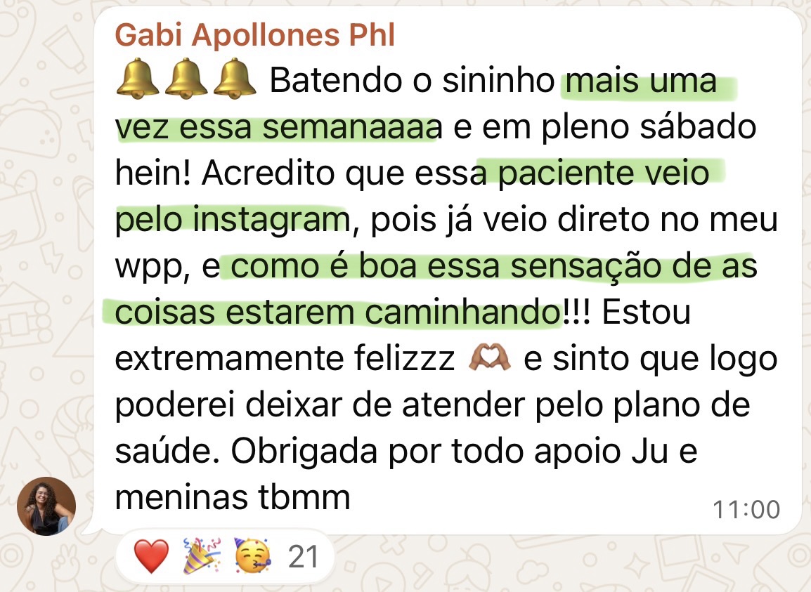 Depoimento de aluna