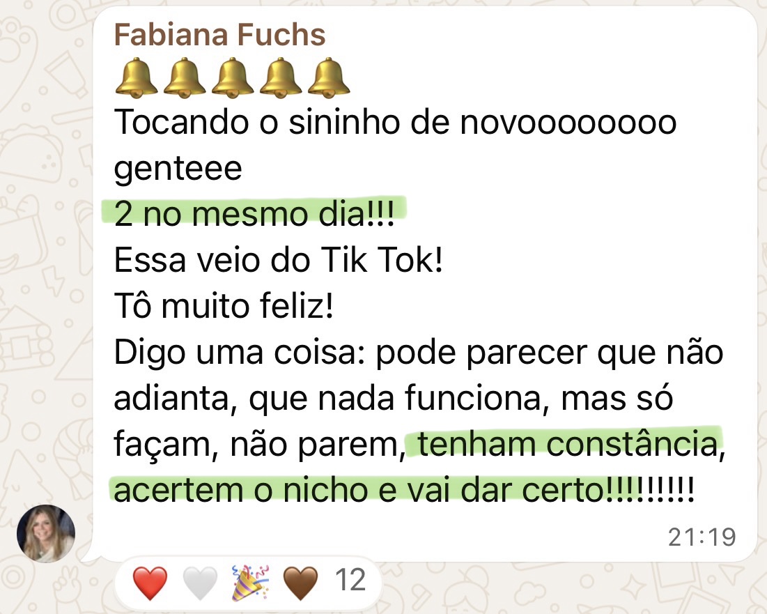 Depoimento de aluna